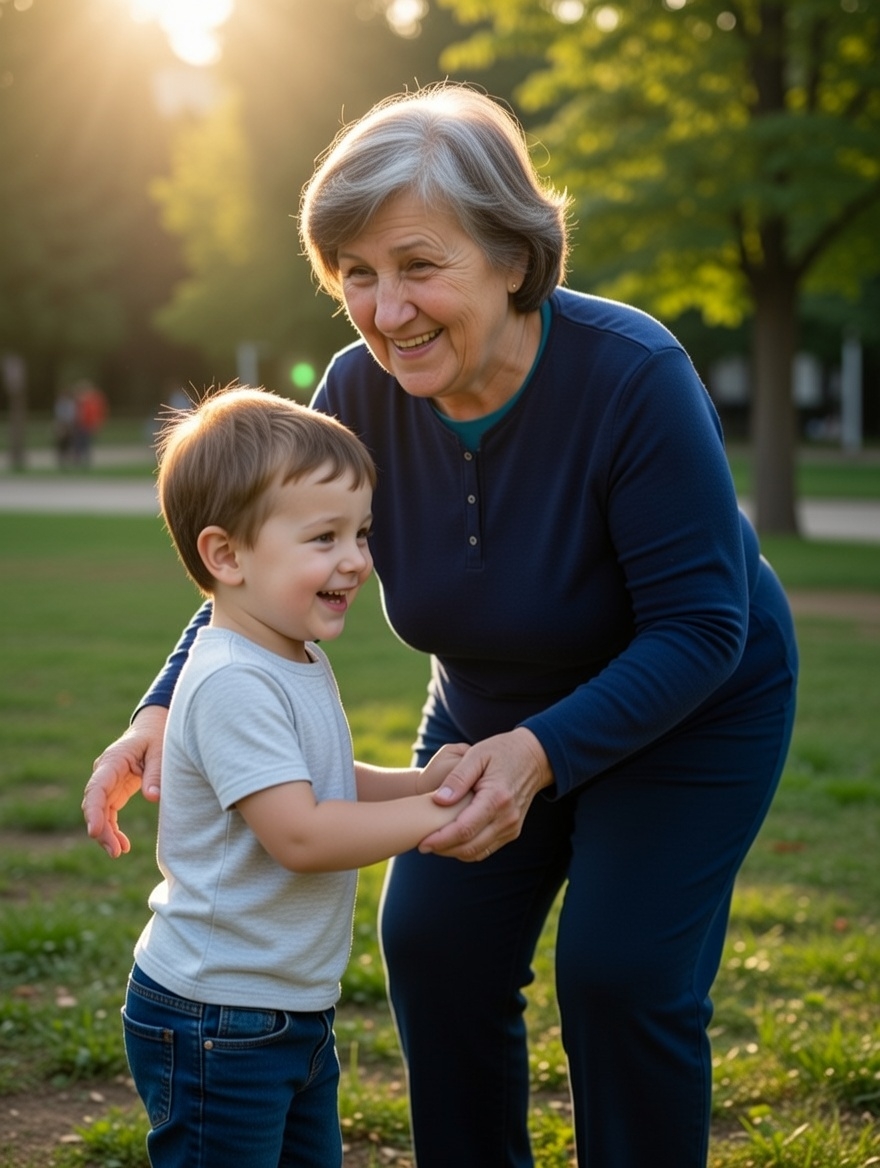Femeie fericită în parc